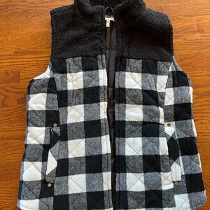 Maurices Black and White Checkered Vest